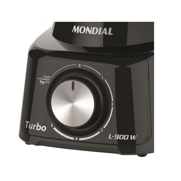 Imagem de Liquidificador Mondial Turbo 2,7L 900W 5V L900Fb Filtro 110V