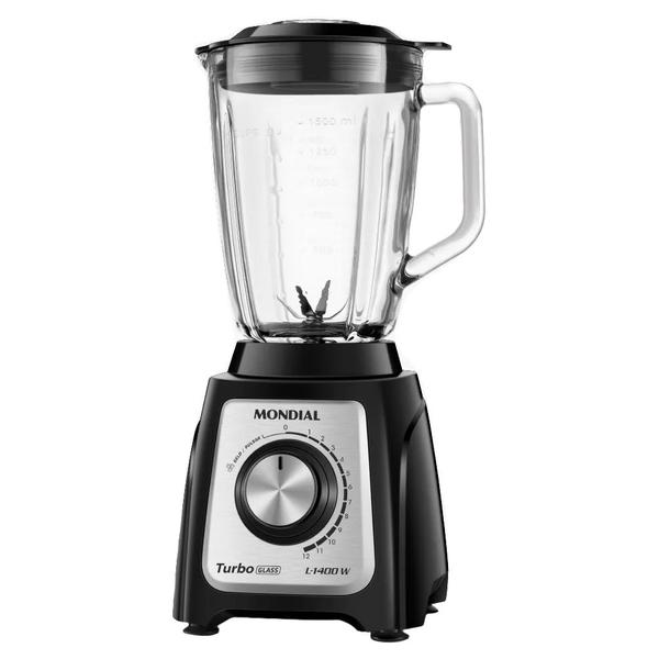 Imagem de Liquidificador Mondial Turbo Glass L-1400W - 1400W - 2.2L - 110V - Preto