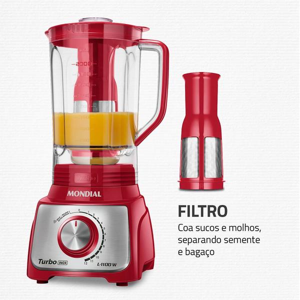 Imagem de Liquidificador Mondial Turbo Inox 3L L-1100-RI