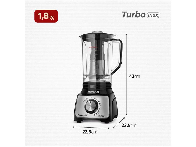 Imagem de Liquidificador Mondial Turbo Inox L-1100 BI