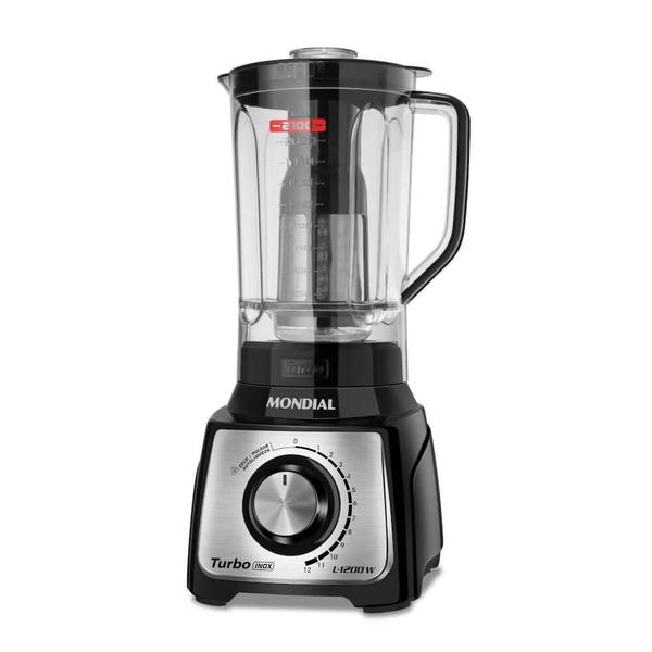 Imagem de Liquidificador Mondial Turbo Inox L-1200BI 1200W - Preto