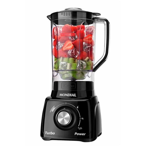 Liquidificador Mondial Turbo Power L-99-FB 3 Veloc. 550W Preto Liquidificador Mondial Turbo Power L-99-FB 3 Veloc. 550W Preto