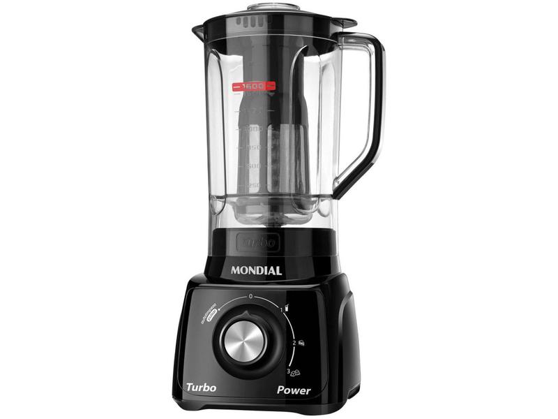 Imagem de Liquidificador Mondial Turbo Power L-99 FB - Preto com Filtro 3 Velocidades 500W