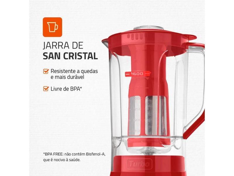 Imagem de Liquidificador Mondial Turbo Power L99FR Vermelho 550W 127V