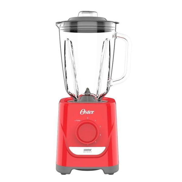 Imagem de Liquidificador Oster Jarra de Vidro 1,5 Litros Vermelho 1000W 127V OLIQ501-127