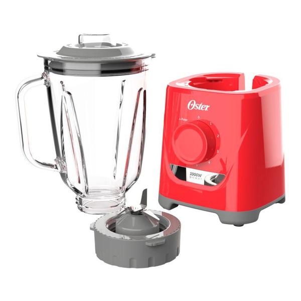 Imagem de Liquidificador Oster Jarra de Vidro 1,5 Litros Vermelho 220V 1000W OLIQ501-220