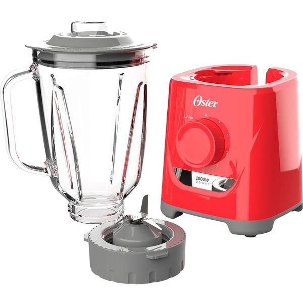 Imagem de Liquidificador oster power 1,7l 1000w jarra vidro 220v vermelho oliq501