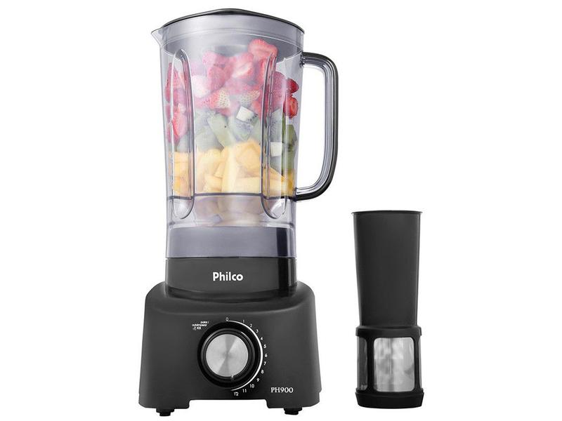 Liquidificador Philco PH900 Preto com Filtro - 12 Velocidades 1200W Liquidificador Philco PH900 Preto com Filtro - 12 Velocidades 1200W