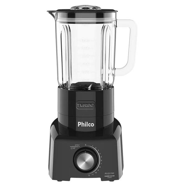 Imagem de Liquidificador Philco Turbo Glass - Copo de Vidro 2,65 Litros Preto 12 Velocidades 1200W