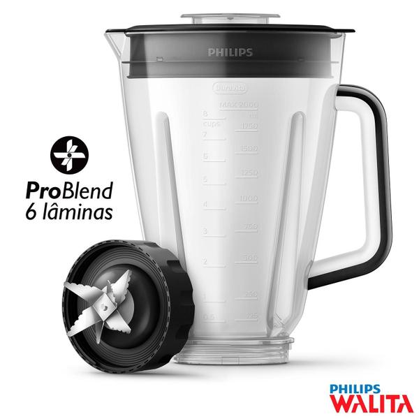 Imagem de Liquidificador Philips Walita Problend com 12 Velocidades e Jarra  Tritan com 3,0 Litros Preto - RI2242