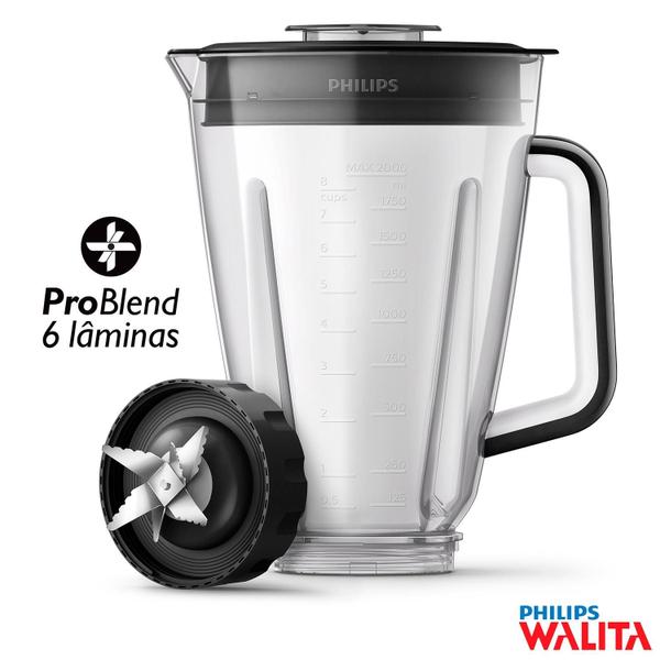 Imagem de Liquidificador Philips Walita Problend Serie 5000 com 05 Velocidades e Jarra com 3,0 Litros Preto - RI2240