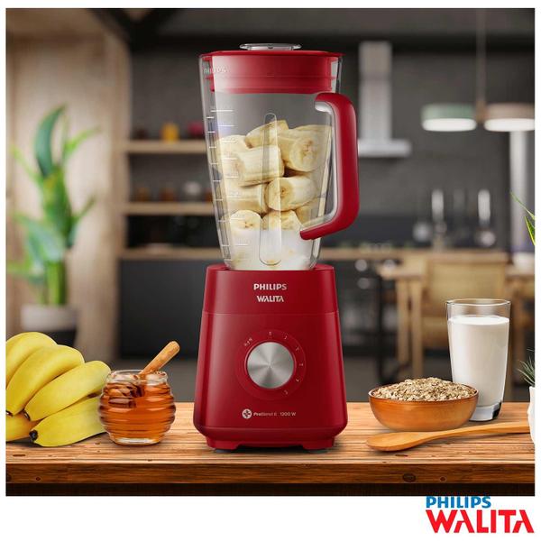 Imagem de Liquidificador Philips Walita Problend Serie 5000 com 05 Velocidades e Jarra com 3,0 Litros Vermelho - RI2240