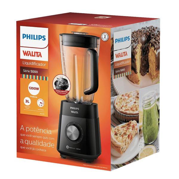 Imagem de Liquidificador Philips Walita Ri2240 Série 5000 Jarra San 1200w 5 Velocidades Preto