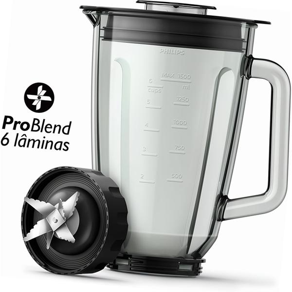 Imagem de Liquidificador Philips Walita RI2242/90 1200W Jarra Vidro 2L 12 Velocidades Função Pulsar