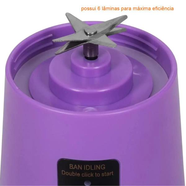 Liquidificador Portáti Mixer Juice Usb Recarregável 6 Lâmina - ELLO Imagem de Liquidificador Portáti Mixer Juice Usb Recarregável 6 Lâmina