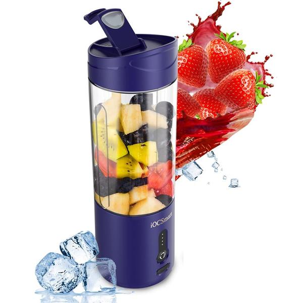 Liquidificador portátil IOCsmart para batidos/smoothies 530ml azul Imagem de Liquidificador portátil IOCsmart para batidos/smoothies 530ml azul