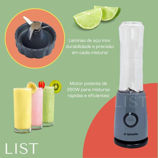 Liquidificador Portatil Mini Mixer Garrafa Shake 127v - Labravia Imagem de Liquidificador Portatil Mini Mixer Garrafa Shake 127v