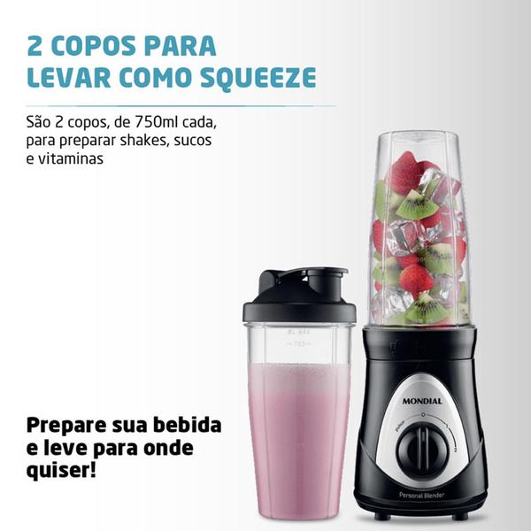 Imagem de Liquidificador Portátil Mondial Personal Blender Dg-01 220v