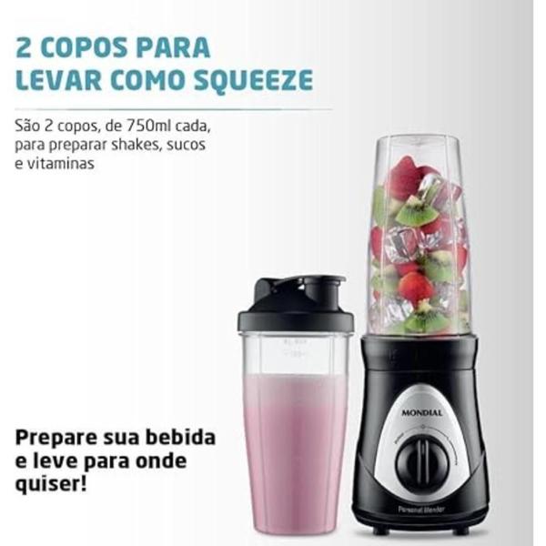 Imagem de Liquidificador Portátil Mondial Personal Blender Dg01 750 Ml