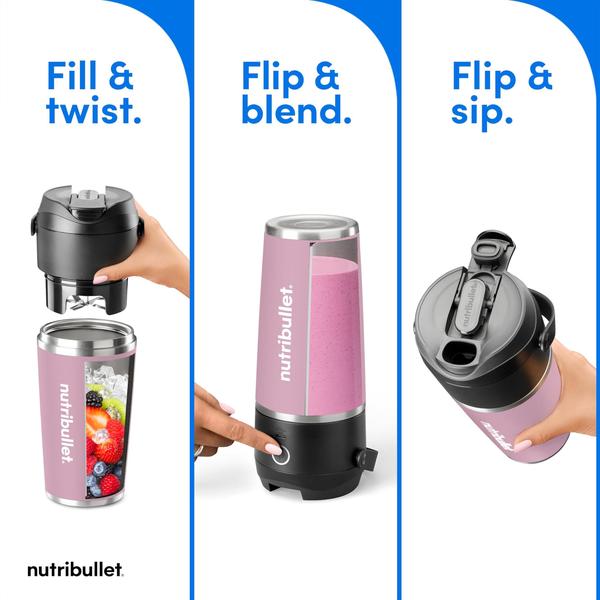 Imagem de Liquidificador portátil NutriBullet Flip NBPB50350LAV com copo