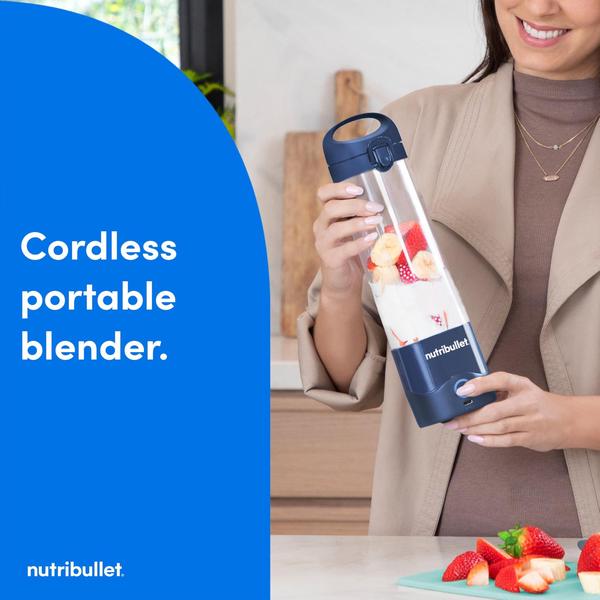 Imagem de Liquidificador portátil NutriBullet NBPB50100NB 600mL USB-C azul marinho