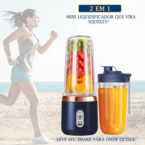 Liquidificador Portátil Recarregável Mixer Whey Academia Exercício Camping Passeio Trabalho Vitamina Shake Suco Imagem de Liquidificador Portátil Recarregável Mixer Whey Academia Exercício Camping Passeio Trabalho Vitamina Shake Suco