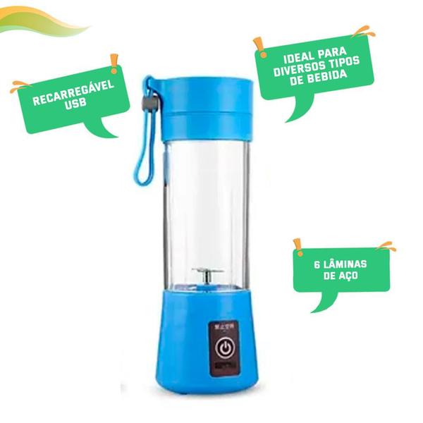 Liquidificador Portátil Recarregável USB 6 Lâminas Mini - Knup Imagem de Liquidificador Portátil Recarregável USB 6 Lâminas Mini