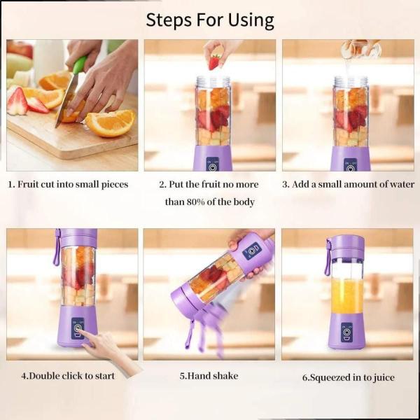 Liquidificador Portátil Recarregável USB - Prático - Mercado Shop.Sa Imagem de Liquidificador Portátil Recarregável USB - Prático