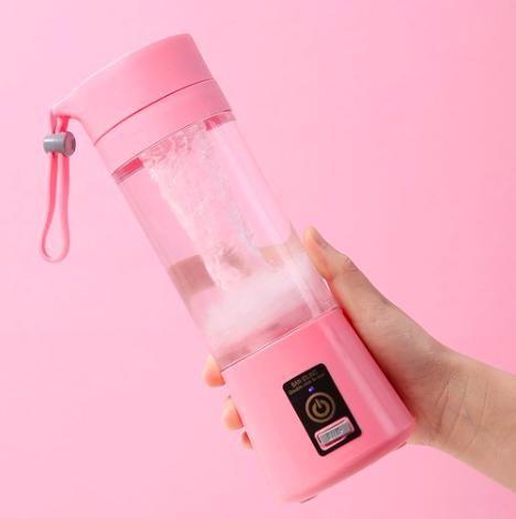 Imagem de Liquidificador Portátil Rosa com Cabo e Lâminas