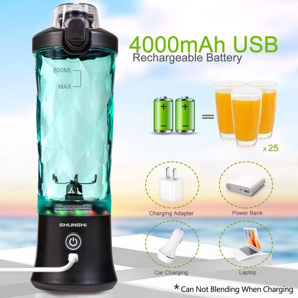 Imagem de Liquidificador portátil SHUNSHI 600mL para batidos e smoothies