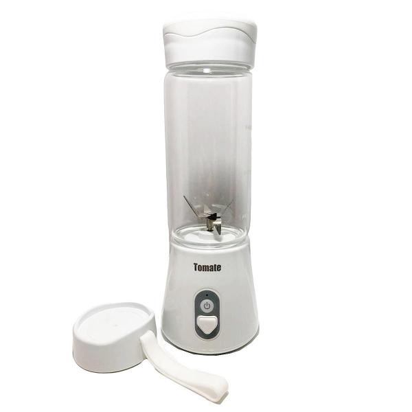 Liquidificador Portátil Vidro Recarregável Usb - Branco - Tomate Imagem de Liquidificador Portátil Vidro Recarregável Usb - Branco