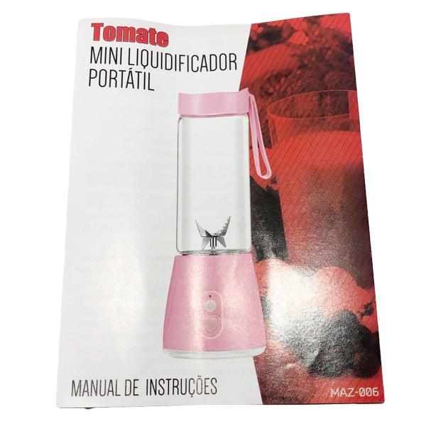 Liquidificador Portátil Vidro Recarregável Usb - Branco - Tomate Imagem de Liquidificador Portátil Vidro Recarregável Usb - Branco