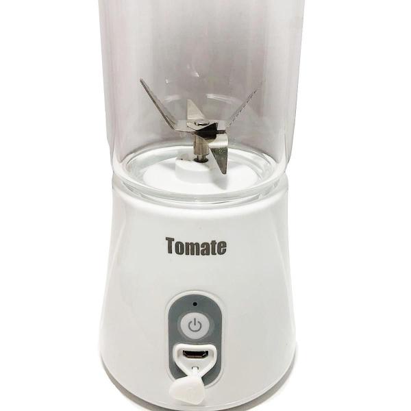 Liquidificador Portátil Vidro Recarregável Usb - Branco - Tomate Imagem de Liquidificador Portátil Vidro Recarregável Usb - Branco