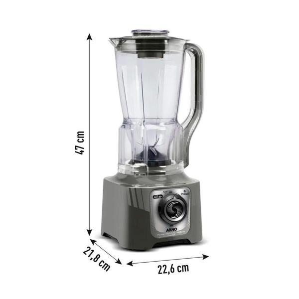 Imagem de Liquidificador Power Max Xxl 1400W Com 2250Ml 127V Cinza