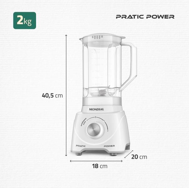 Imagem de Liquidificador Pratic Power Mondial Branco 550W 220V