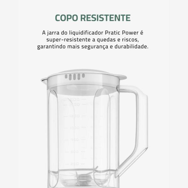 Imagem de Liquidificador Pratic Power Mondial L97w Branco 550w 127v com 2 Velocidades + Pulsar