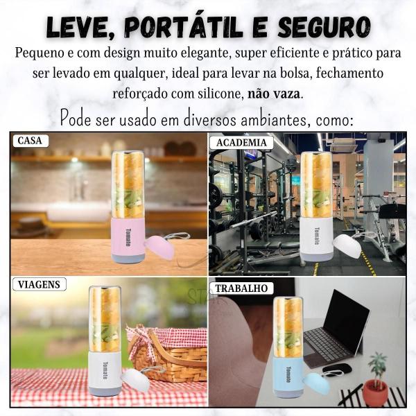 Imagem de Liquidificador Recarregável Usb Portátil Com Lâminas Potente