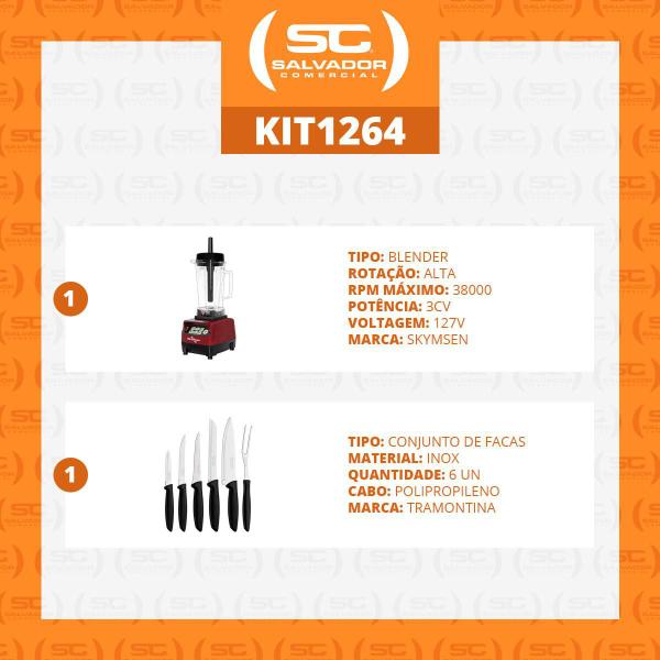 Imagem de Liquidificador Supreme Blender Alta Rotação 2l Bs2 Profissional Bares 127v Skymsen + 6 Facas