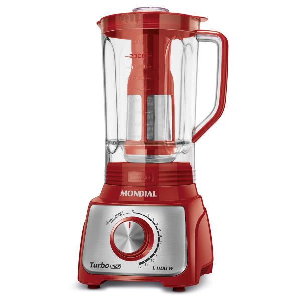 Imagem de Liquidificador Turbo Inox 1100W Mondial Vermelho 127V