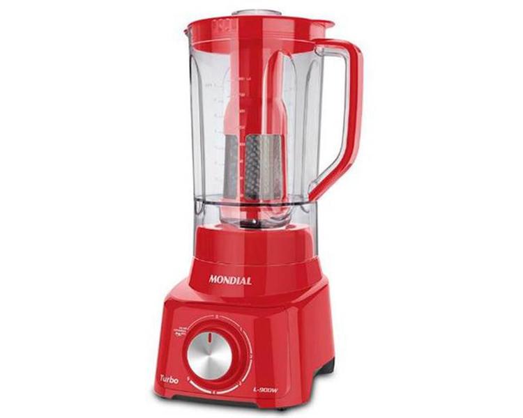 Imagem de Liquidificador Turbo Mondial Vermelho 2,5 Litros 5 Velocidades 900W