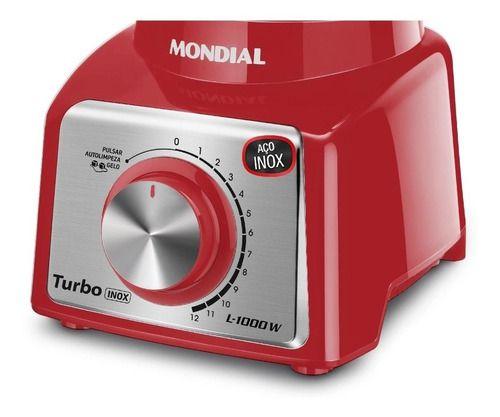 Imagem de Liquidificador Turbo Portátil Mondial L-1000 Inox Red