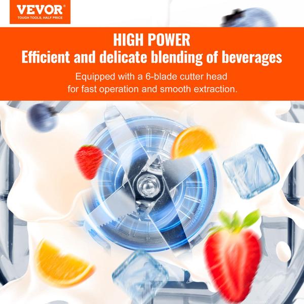 Imagem de Liquidificador VEVOR Professional Commercial 2.2L 2200W 3 funções