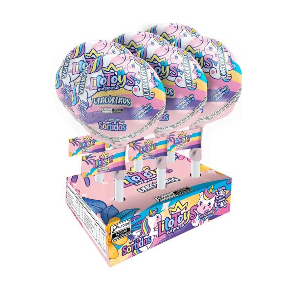 LITOTOYS SURPRESA UNICÓRNIO 40G PIRULITO GIGANTE- cx c 6 Uni - Royal Toys Imagem de LITOTOYS SURPRESA UNICÓRNIO 40G PIRULITO GIGANTE- cx c 6 Uni