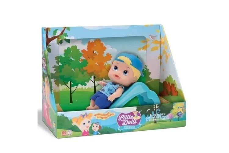 Imagem de Little Dolls Playground Boneco Menino com Escorregador -  Divertoys