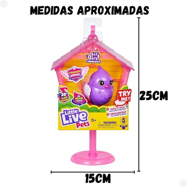 Imagem de Little Live Pets Lil Bird Pássaro Ligável C/ +20 Sons e Reação F01650B - Fun 