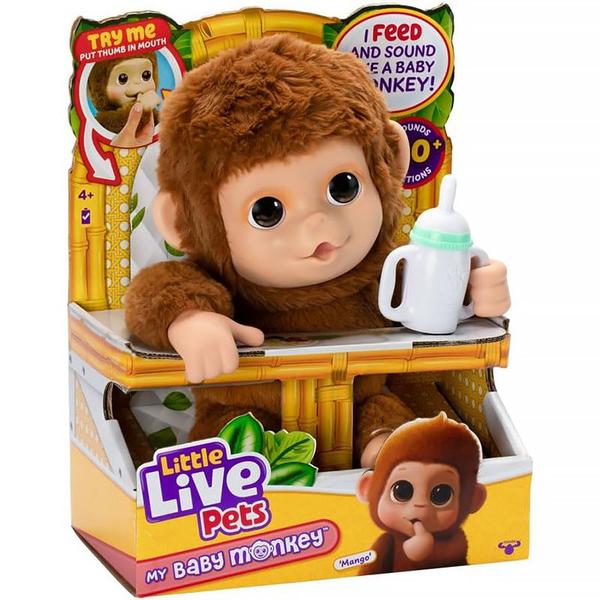 Imagem de Little Live Pets Pelúcia My Baby Macaquinho Mango com Sons F0173-0 - Fun