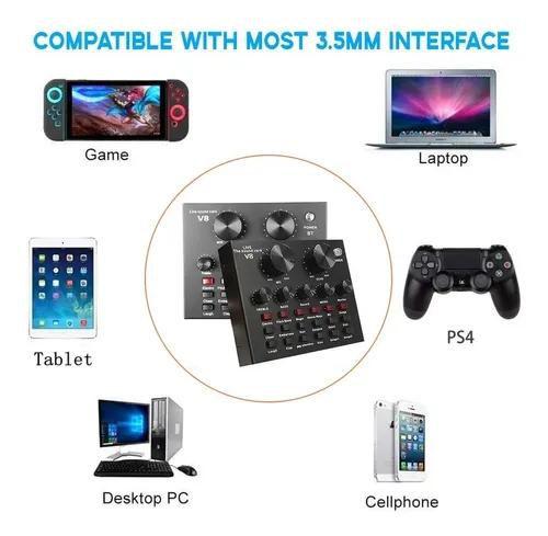 Imagem de Live Broadcasting Sound Card Bt Connected Gravação Som Mixe