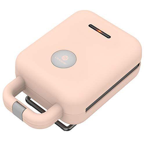 Imagem de Liven C-2 Single Mini Waffle Maker, Sandwich Maker,Donuts Maker 3-em-1 Waffle Iron, Paninis Press Grill Revestimento destacável antiaderente, fabricante de café da manhã (Rosa) ...