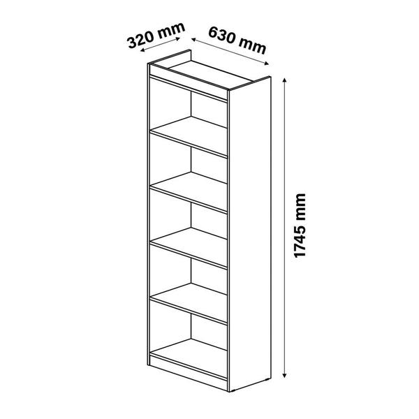 Imagem de Livreiro 05 Prateleiras Encanto Branco - Patrimar