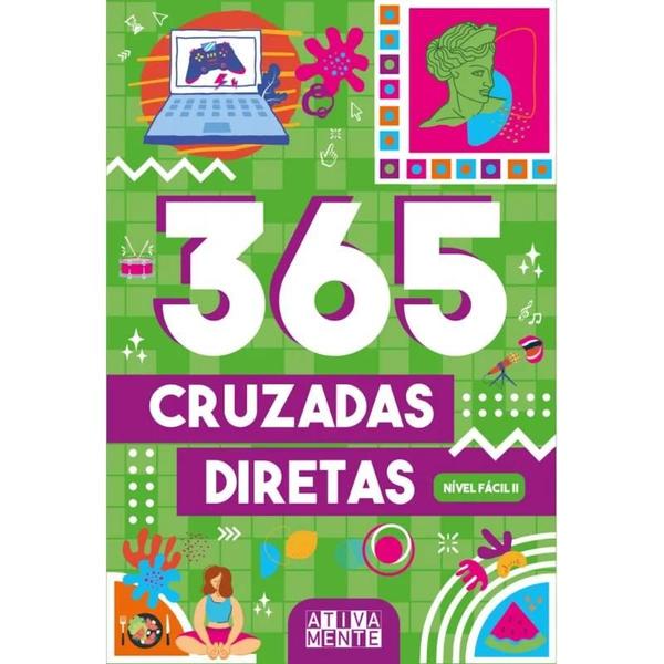 Imagem de Livro 365 Cruzadas Diretas Nível Fácil II Ciranda Cultural Crianças Filhos Infantil Desenho História Brincar Pintar - Atividade Educativo Amigo